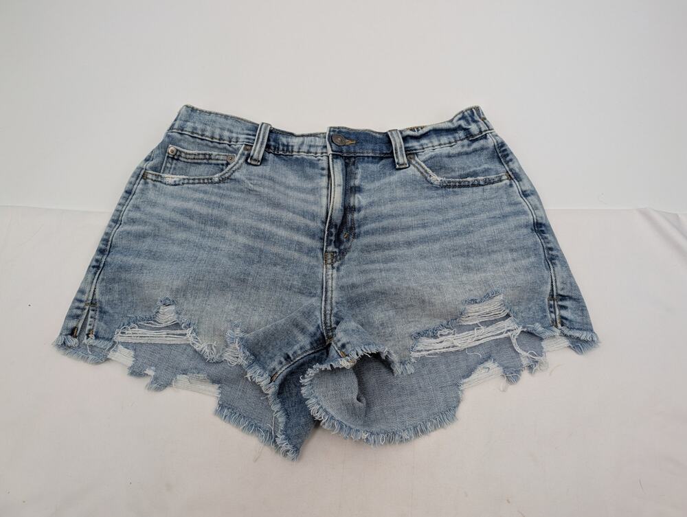 Aerie Shorts Women's Medium Denim Light Wash Distressed Cutoff Frayed Casual